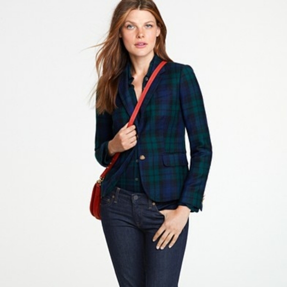 J. Crew Jackets & Blazers - J. Crew Vintage Schoolboy Blackwatch Plaid Tartan 100% Wool Blazer Jacket